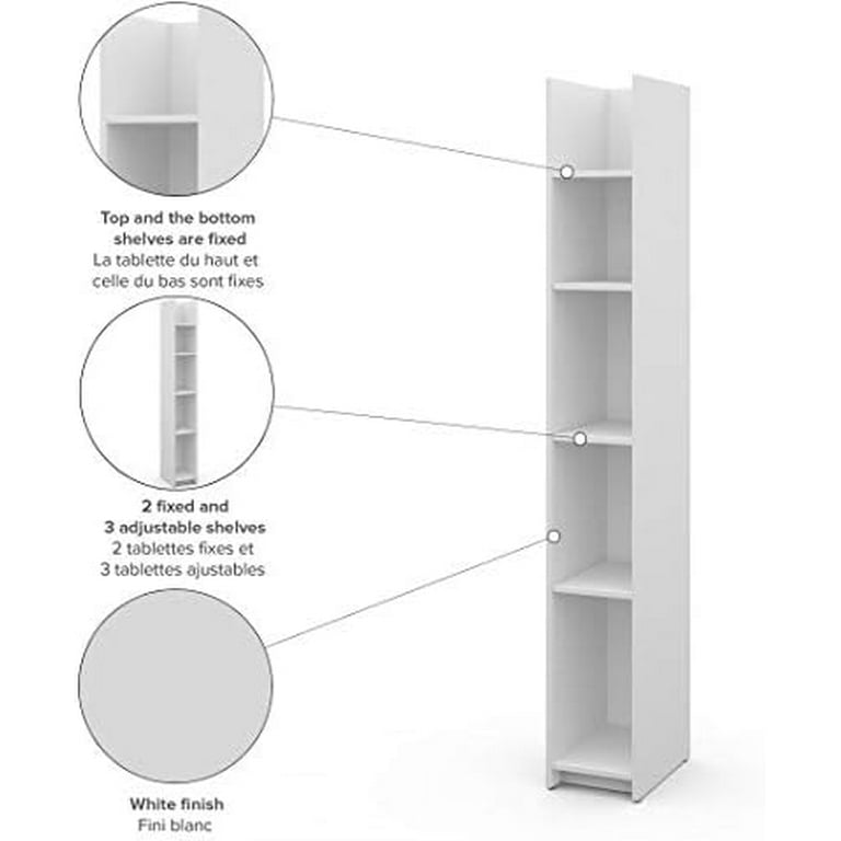 Narrow shelving on sale unit white