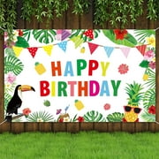 Hawaiian Luau Birthday Party Decorations Supplies Hawaiian Party Backdrop Luau Party Background Tropical Hawaiian Jungle Theme Flamingo Pineapple Party Banner