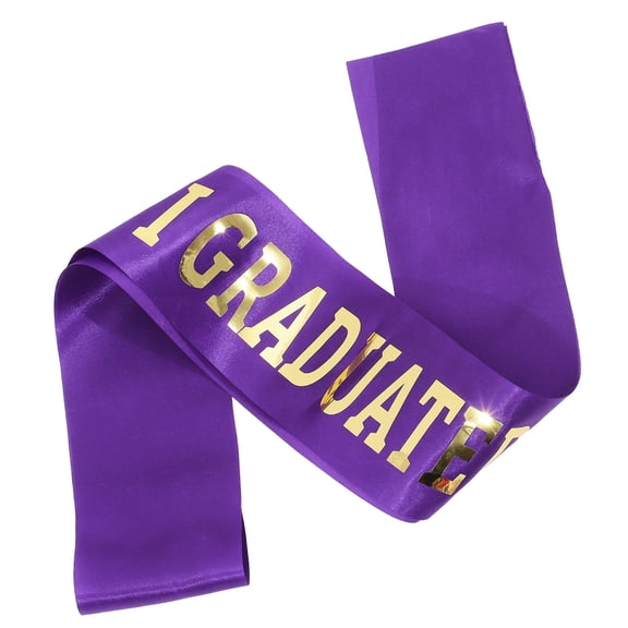 LOLIPPYY Purple Cheer Sash Satin Cloth Graduation Ceremonial One Size Fits All 1Set