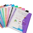 thumbnail image 4 of 1 Pcs Binder Folders Organizer,Binder Pocket,Plastic Envelopes Binder Folders,11 Holes Expandable Binder Folders,Plastic Expanding File Folders with Label & Snap Button Closure for School,(Purple), 4 of 4