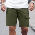 thumbnail image 2 of Pantalones cortos informales elásticos para hombre - Múltiples bolsillos - Spandex, cintura elástica, ropa urbana, tallas S-XXXL, 2 of 5