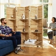 thumbnail image 4 of Partition Room Dividers, Folding Wood Privacy Screen with Display Shelves Suitable for Home Office, Study, Art Display - Panel Divider, 4 of 9