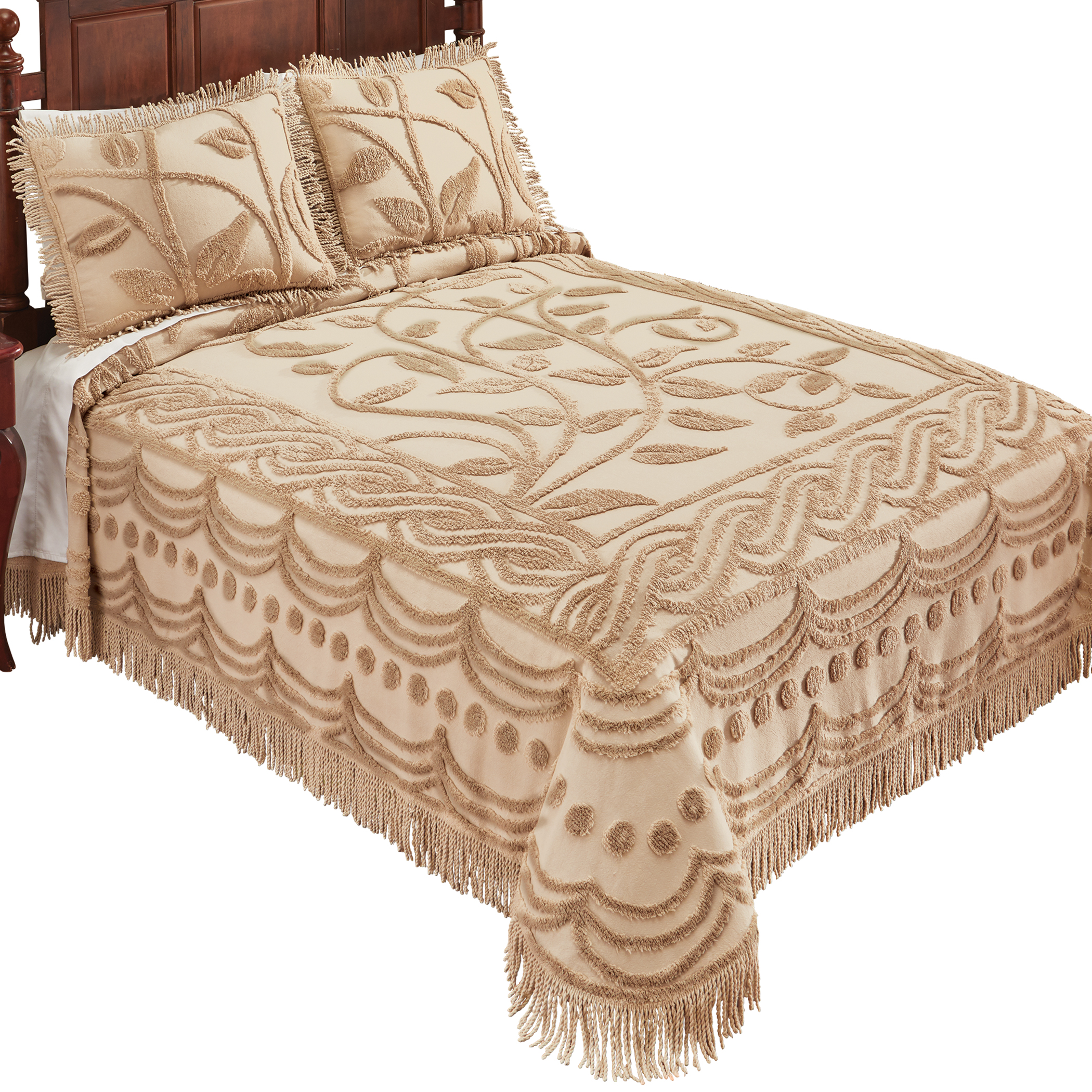 Buy Collections Etc Soft and Luxurious Leaf Vine Chenille Bedspread