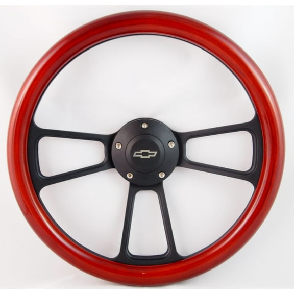 70-73 Chevrolet/GMC Truck Models 14" Wood Billet Black Steering Wheel Set Adapter & Horn