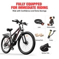 thumbnail image 6 of PUJH Electric Dirt Bike 2000W 48V 17.5Ah Long Range 34MPH 30-80mi 60Nm 29x2.1 Tire Front Fork Disc Brake 30Deg Climb 330lb 6061 Aluminum for Adults, 6 of 9