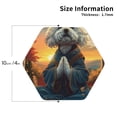 thumbnail image 2 of Junzan Sunset Meditating Bichon Frise Print Coasters for Drinks - Leather Coasters Set of 4 for Coffee Table for Housewarming/Kitchen/Bar/Decor -Hexagon, 2 of 6