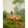 thumbnail image 2 of Franz De Beul 20x24 Black Ornate Framed Double Matted Museum Art Print Titled: Shepherd with Flock, 2 of 5