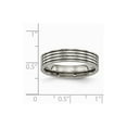 thumbnail image 6 of Grey Titanium Ring Band Wedding Comfort Polished Grooved Back, 6 of 6