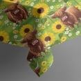 thumbnail image 5 of Highland Cow Sunflower Field Pattern Square Tablecloth,Waterproof Square Table Cover,Wipeable Spillproof Washable Table Cover for Home Kitchen Party Decor 52"x52"(132x132cm), 5 of 6