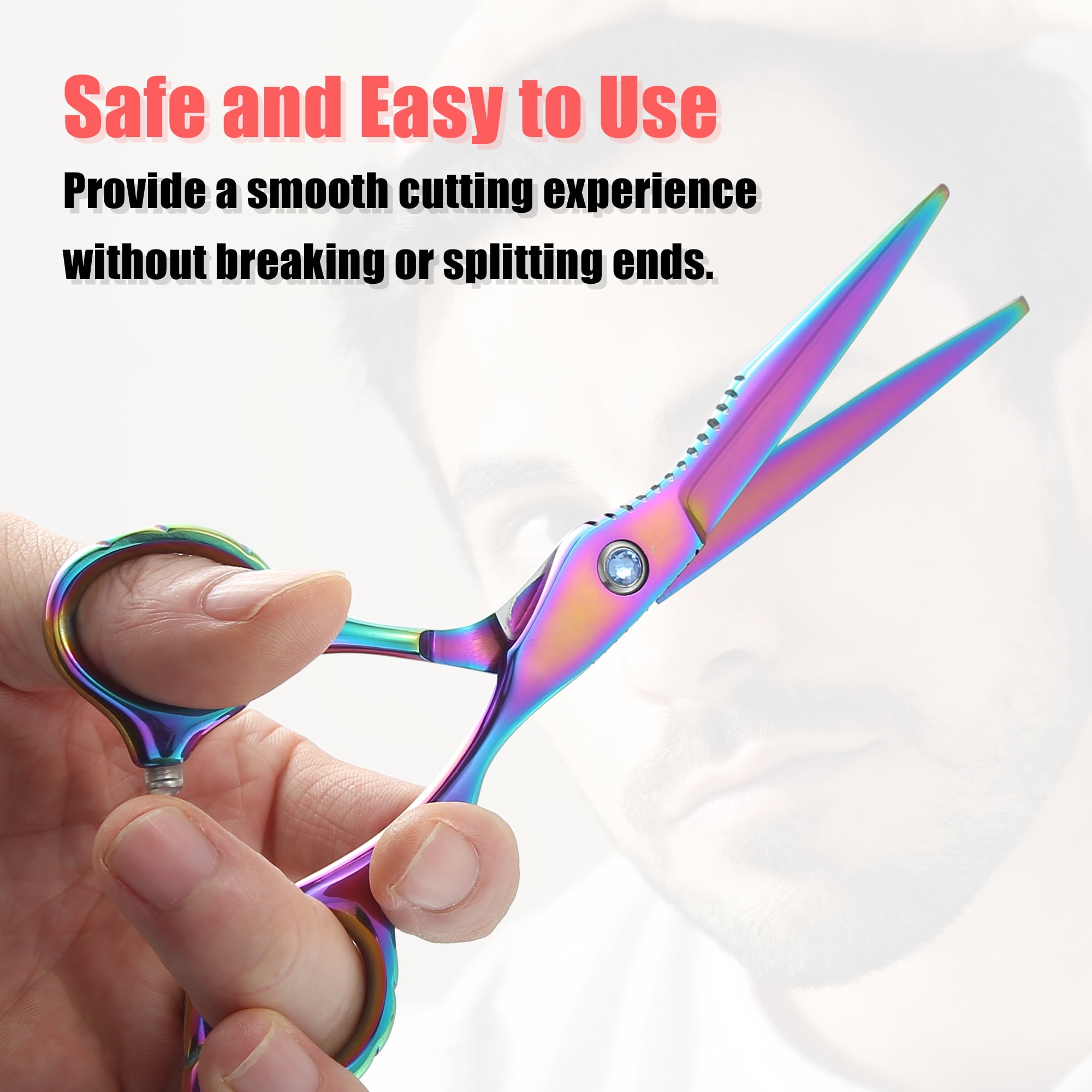 Unique Bargains Hair Cutting Scissors 6.5" Barber Scissors Hair Cutting Shear Multicolor