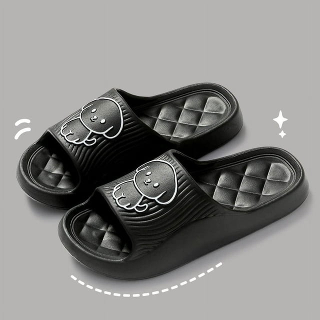 Lindas zapatillas de almohada para mujer, sandalias de fondo grueso de Eva, antideslizantes, para baño, interior y hogar, novedad de verano, 2024