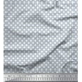 thumbnail image 1 of Soimoi White Velvet Fabric Square Geometric Print Fabric by the Yard 58 Inch Wide, 1 of 3