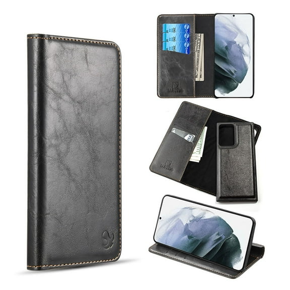 Xpm Case for Boost Mobile Celero 5G Luxury PU Leather Wallet Pouch Magnetic Detachable with Credit Card Slots Removable Flip Cover for Boost Celero 5G - Black