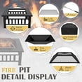 thumbnail image 5 of Lacoo 32" Patio Square Fire Pit Table for Patio Backyard BBQ, Ice Storage with Mesh Lid, Poker and Cover, Matt Black, 5 of 7