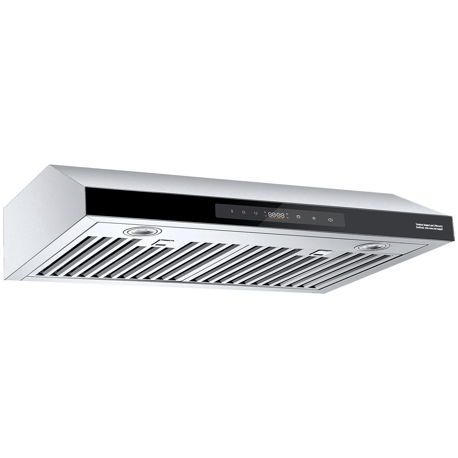 30 Inch Under Cabinet Range Hood 900CFM Dual Motor Stainless Steel Kitchen Vent with Gesture Touch Control LED Light 4 Speed Exhaust Fan
