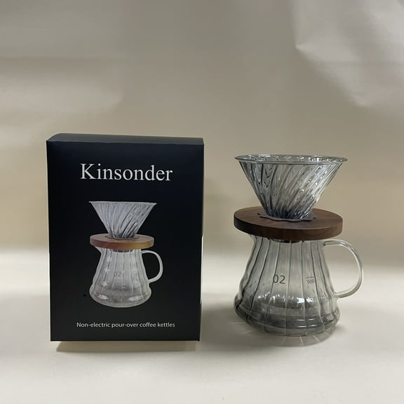 Kinsonder Non-electric pour-over coffee kettles, 34 ounce coffee pot with reusable coffee pot, cork handle