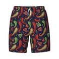 thumbnail image 4 of Lsque Mens Swim Trunks Red Chili Pattern - Bathing Suit Compression Liner - Beach Swim Shorts Swimwear - (S-3XL) - Stretch Quick Dry -X-Large, 4 of 9