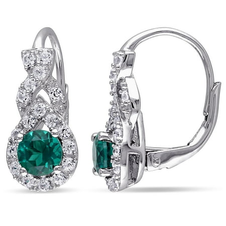 Amour Sterling Silver Princess Cut Diamond Stud Earrings