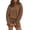 Brown, variant on Sweat Suit Women Women's 2 Piece Loungewear Set Long Sleeve Crew Neck Oversized Tops Drawstring Shorts, Ribbed Knit Casual Daily Wear Brown L