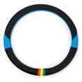 thumbnail image 1 of Universal Spectrum Microfiber Leather Steering Wheel Cover for Cars Trucks SUVs Blue/Black, 1 of 6