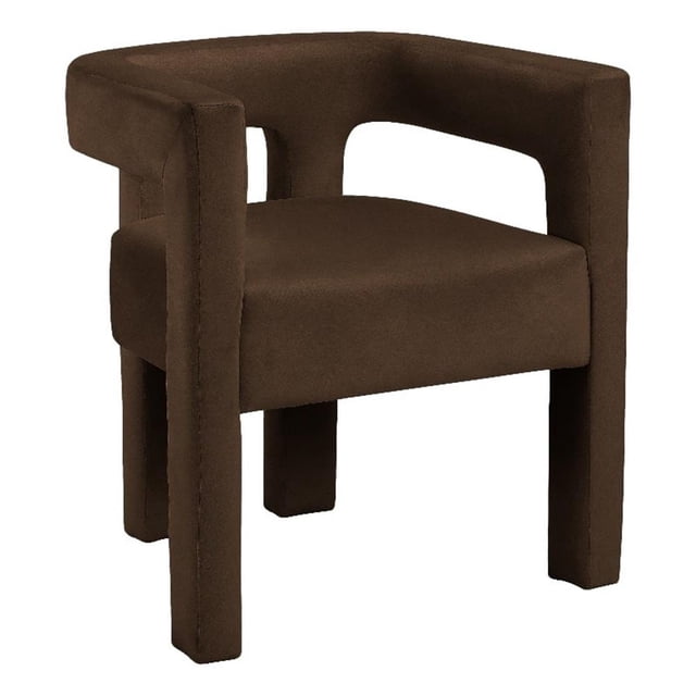 Meridian Furniture Chaise de Salle à Manger en Velours Brun Athena