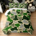 thumbnail image 2 of Manfei Minimalst Camouflage Twin Quilt Set, Old Fashion Camo Dino Twin Coverlet Set, Forest Green, 2pcs, 1 Bedspread and 1 Pillowcase, 2 of 7