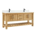 thumbnail image 2 of Paris 72" Double Bath Vanity in Acacia Classic Grey with White Quartz Stone Top, 2 of 16