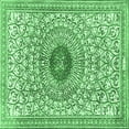 thumbnail image 1 of Ahgly Company Indoor Square Medallion Emerald Green Traditional Area Rugs, 7' Square, 1 of 4