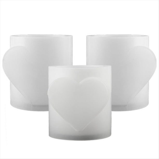3 Uds. Molde de Silicona con Forma de de Amor,Tarro de Vela de CorazóN de HormigóN, Tarro de Almacenamiento de Resina DIY, Moldes para Macetas, Regalo del DíA de San ValentíN