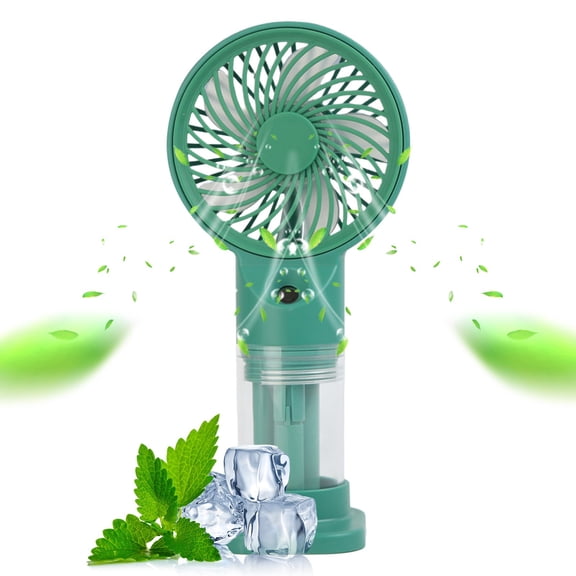 ZOURIH Handheld Misting Fan Portable, Small Personal Hand Held Rechargeable Mist Fan Water Spray,Operated Hand Mister Fans 3-Speed, 4-15 Hrs Runtime for Travel Home Office Outdoor