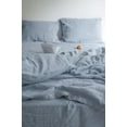 thumbnail image 3 of Pavish Export Duvet Cover Set 100% Washed Cotton Linen Feel Super Soft Comfortable Lightweight Home Bedding Set Solid Cornflower Sky Blue Queen, 3 of 5