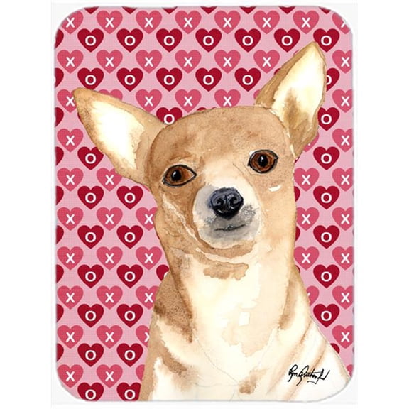 7.75 x 9.25 In. Chihuahua Love and Hearts Mouse Pad, Hot Pad or Trivet