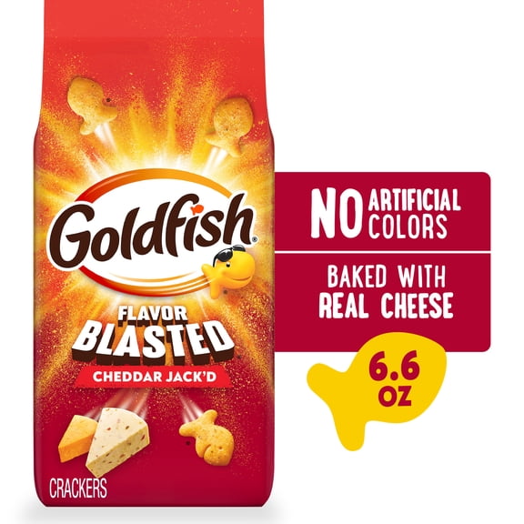 Goldfish Flavor Blasted Cheddar Jack'd Crackers, 6.6 oz Bag
