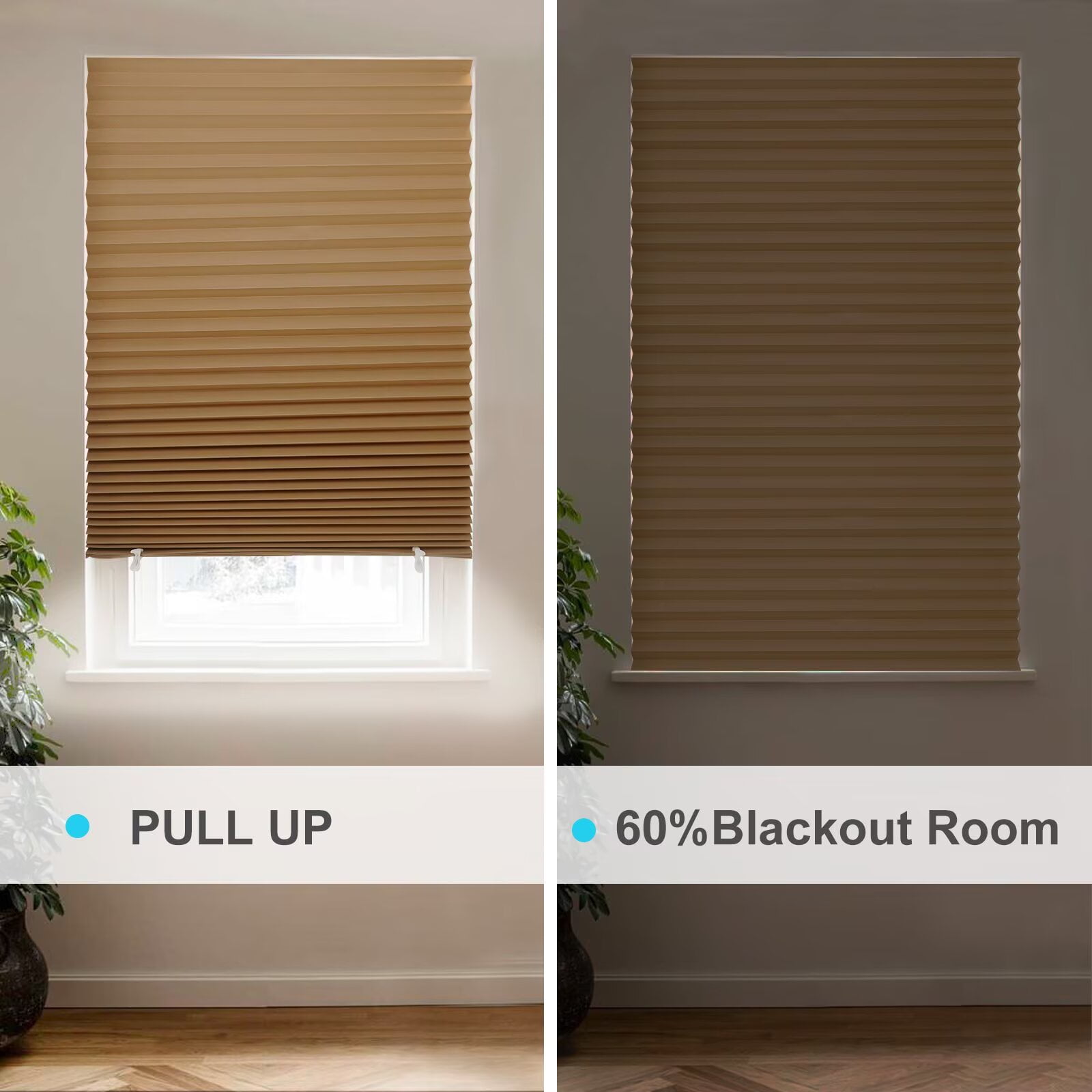MYshade 12 Pack No Tools Temporary Blackout/Light Filtering Paper Shades for Windows(Brown, 36" W x 72" H)