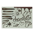 thumbnail image 1 of Chocolate Cutting Board, Chocolate Drips and Stains Coffee Cup Heart Lips and Sun, Decorative Tempered Glass Cutting and Serving Board, in 3 Sizes, by Ambesonne, 1 of 2