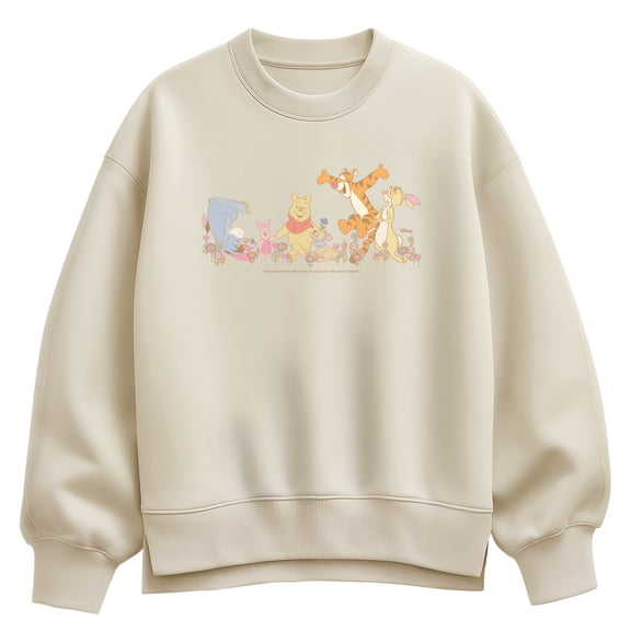 Winnie The Pooh - Pooh And Friends - Women's Oversized Fleece Crew Sweatshirt