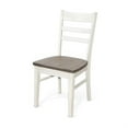 thumbnail image 3 of Dean Dining Chair Set of 2, Ladderback Design, White Mahogany Wood, 3 of 10