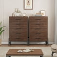 thumbnail image 6 of 46.6'' Wood Dresser for Bedroom with 6 Drawers, Freestanding Chest of Drawers with Metal Legs, Closet Storage Chest, Dresser Narrow Nightstand,, 6 of 8
