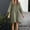 Army Green, variant on Women's Casual Dress, Midi Length with Long Sleeve and Round Neck, Soft Pre-Shrunk Linen-Cotton Blend, Breathable & Comfortable for Everyday Summer Wear