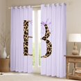 thumbnail image 2 of Manfei Vintage Leopard Print Letter Monogrammed B Black Out Curtains for Girls Women,Purple Ribbon Bow Knot Curtains Pack of 2 (42x63 Each) for Kids Teens,Super Cozy Room Decor, 2 of 6