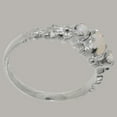 thumbnail image 4 of LBG British Made 18k White Gold Natural Opal Womens Anniversary Ring - 33 size options - Size 10, 4 of 9