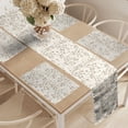 thumbnail image 2 of Ambesonne Summer Table Runner & Placemats, Flowers Bouquet Blooms, Placemat 4 pcs + Runner 16"x72", Beige Umber Cream, 2 of 2