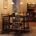 thumbnail image 2 of Glass Dining Table Set for 4, Kitchen Table and Chairs for 4, 5Pcs Kitchen Dining Room Table Set,Space-Saving Wood Modern Rectangle Dinner Table Dinette Furniture for Breakfast Nook,Home Office, 2 of 7