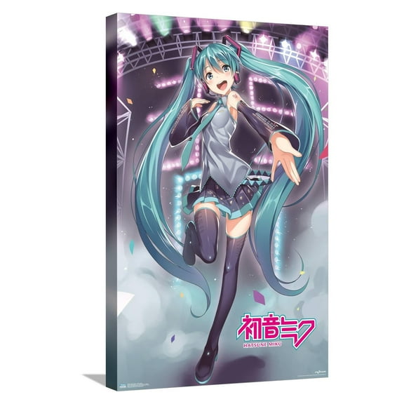 Hatsune Miku - Stage Lights Canvas Wall Poster, 14.725" x 22.375"