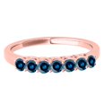 thumbnail image 2 of 0.50 Ct Blue Diamond 14k Rose Gold Five Stone Diamond Engagement Wedding Rings, 2 of 3