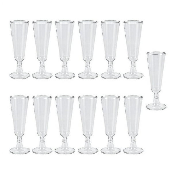 60 copas de champán de plástico duro desechables de 150 ml, copas de vino tinto, copas de vino, suministros para eventos y festivales