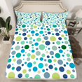 thumbnail image 2 of Manfei Geometric Circular Dot Twin Sheet Sets,Modern Geometric Art Twin Fitted Sheet,Green Blue White Flat Sheet For Kids,Luxury Bedroom Decor,3 Pieces, 2 of 7