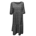 thumbnail image 5 of Homenesgenics Maxi Dresses for Women Plus Size Fashion Women Loose Solid Color O Puff Sleeve Casual Short Sleeves Dress, 5 of 6