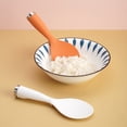 thumbnail image 3 of Farfi Rice Shovel Multifunctional Non-Stick Long Handle Plastic Spoon with Bump Design Tableware Food Grade Standing Rice Spoon Cooker Spatula Kitchen Accessories (Orange), 3 of 13
