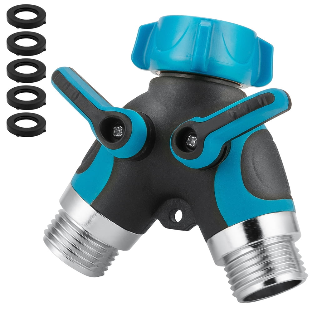 Garden Hose Splitter 2 Way Heavy Duty Metal Water Hose Splitter with